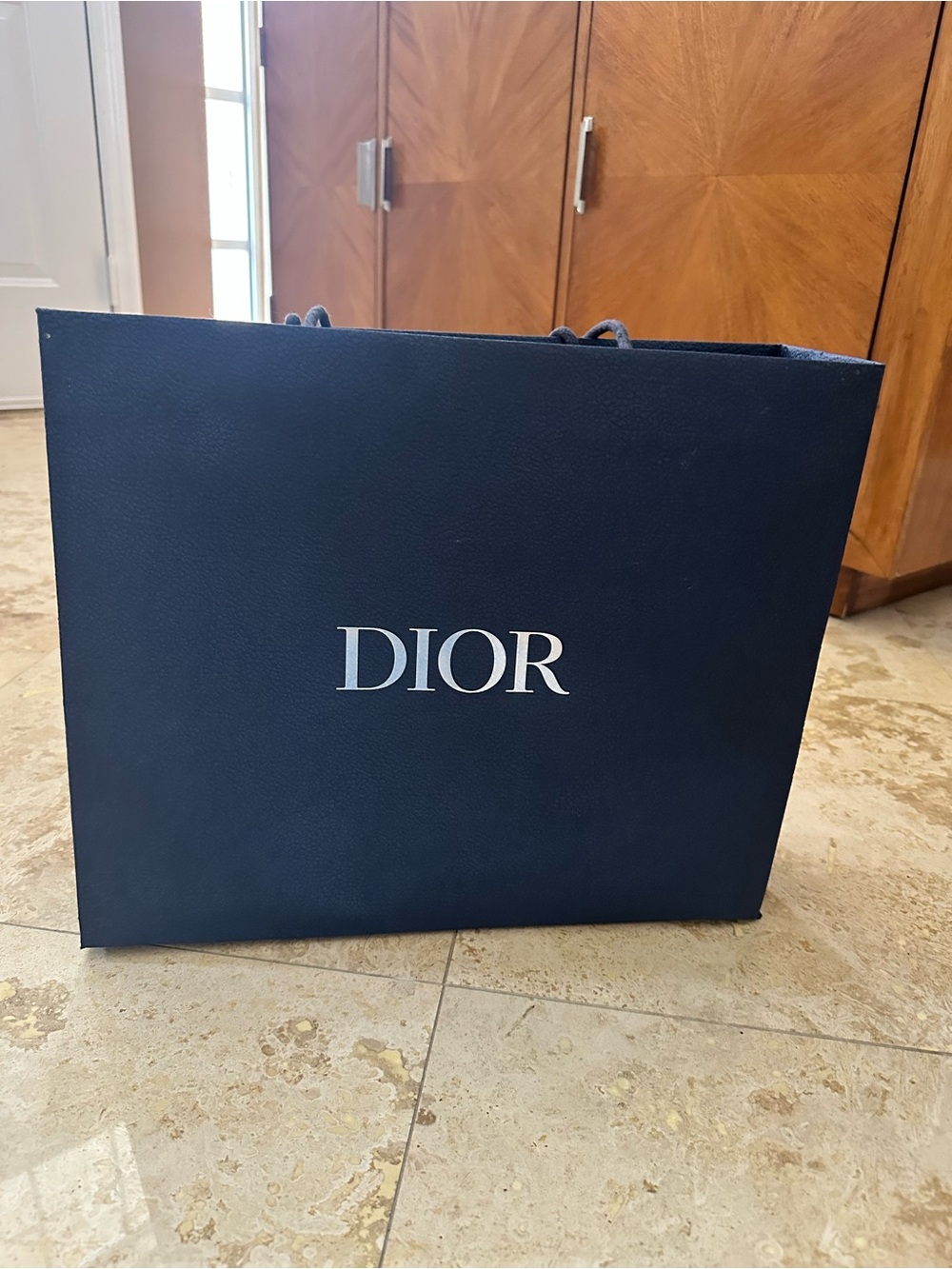 Dior Navy Blue Logo Shopping Tote